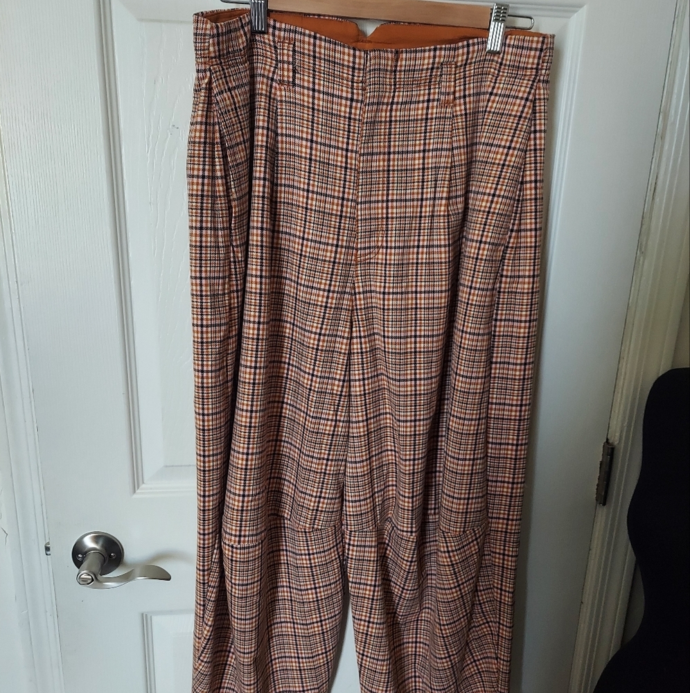 Free People Womens Barrel Dust Combo Plaid Turning Point Trouser Pants Size 6